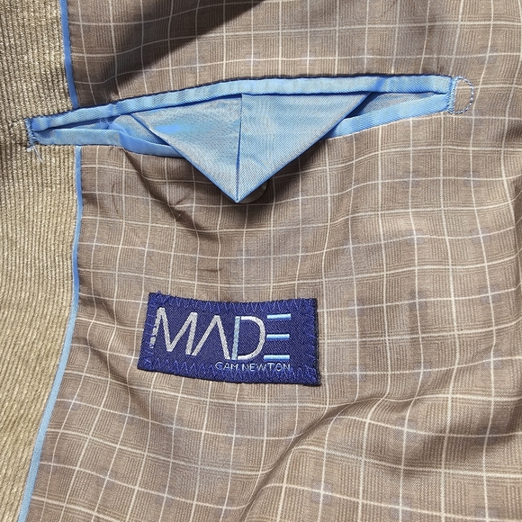 Made By Cam Newton Cordoroy Blazer Sport Coat 100% Cotton Double Vent Brown 42R - Picture 6 of 7